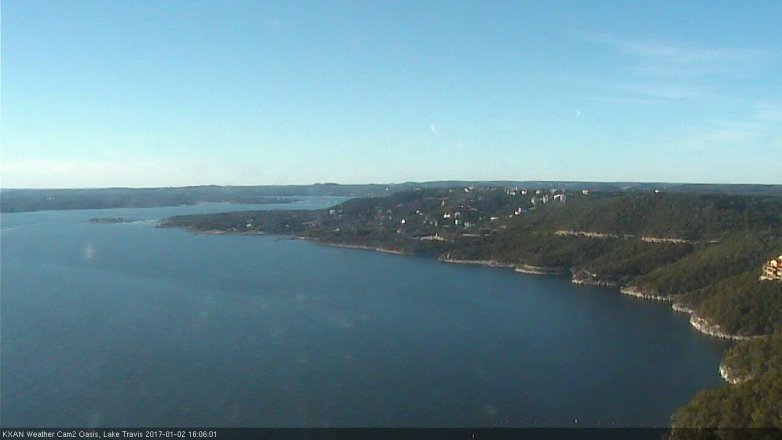 Lake Travis webcam, January 2, 2017 3:35 PM CT