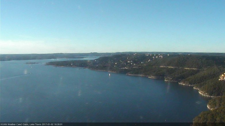 Lake Travis webcam, January 2, 2017 3:50 PM CT