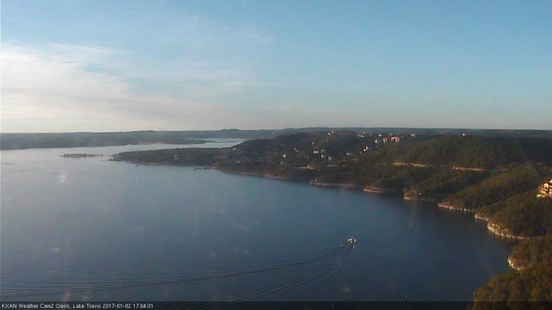 Lake Travis webcam, January 2, 2017 4:10 PM CT