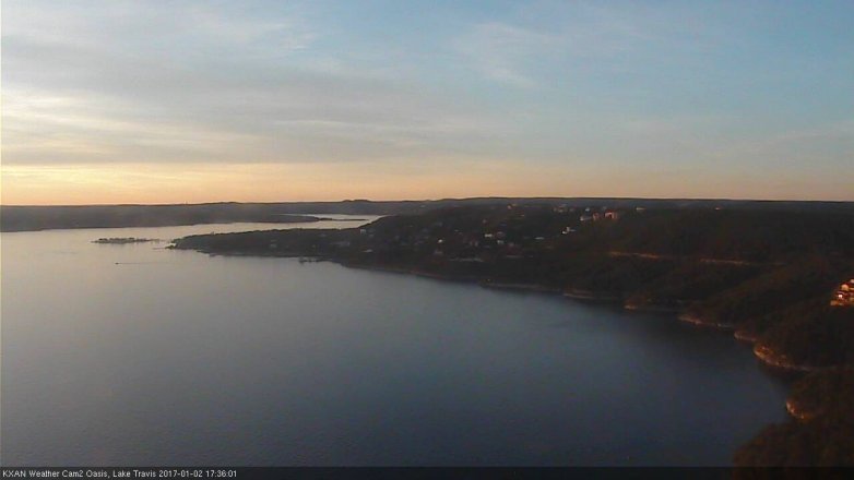 Lake Travis webcam, January 2, 2017 4:40 PM CT