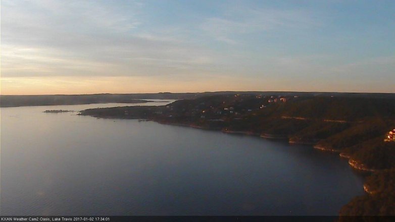 Lake Travis webcam, January 2, 2017 4:55 PM CT