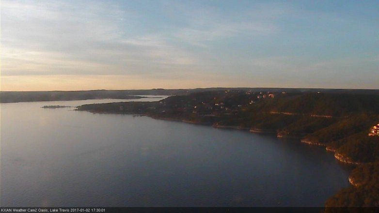 Lake Travis webcam, January 2, 2017 5:00 PM CT