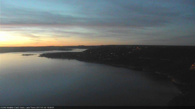 Lake Travis webcam, January 2, 2017 5:20 PM CT