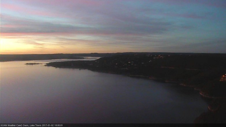Lake Travis webcam, January 2, 2017 5:25 PM CT