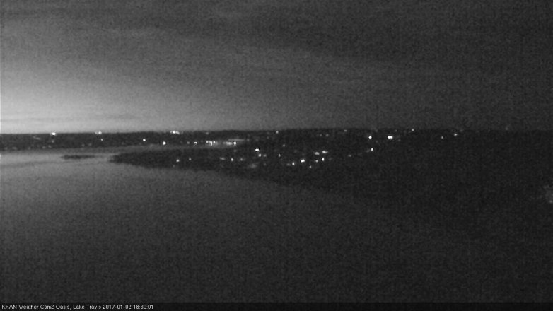 Lake Travis webcam, January 2, 2017 6:00 PM CT