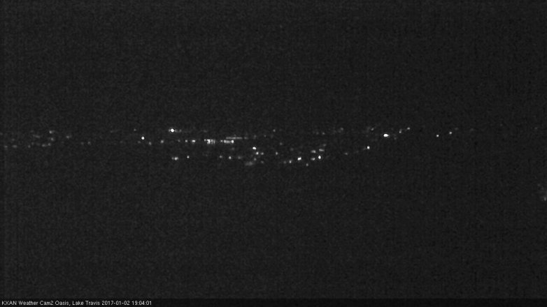 Lake Travis webcam, January 2, 2017 6:35 PM CT