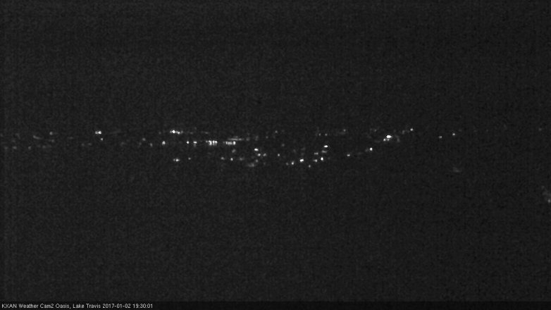 Lake Travis webcam, January 2, 2017 7:00 PM CT