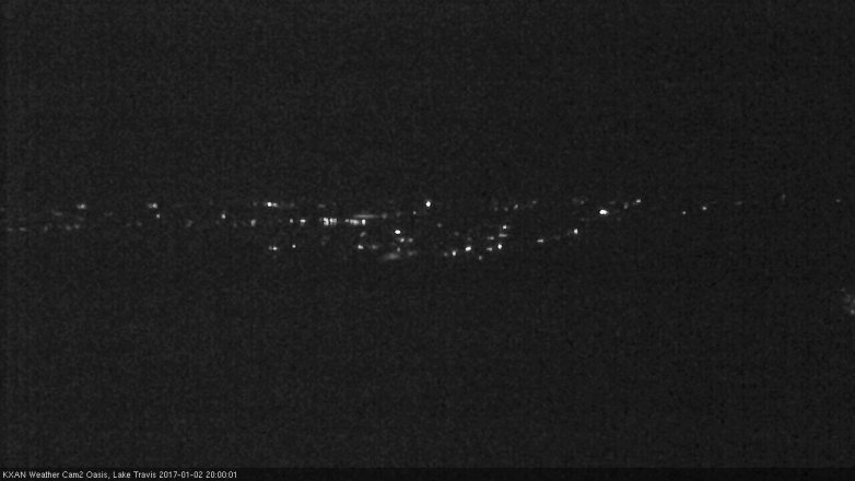 Lake Travis webcam, January 2, 2017 7:30 PM CT