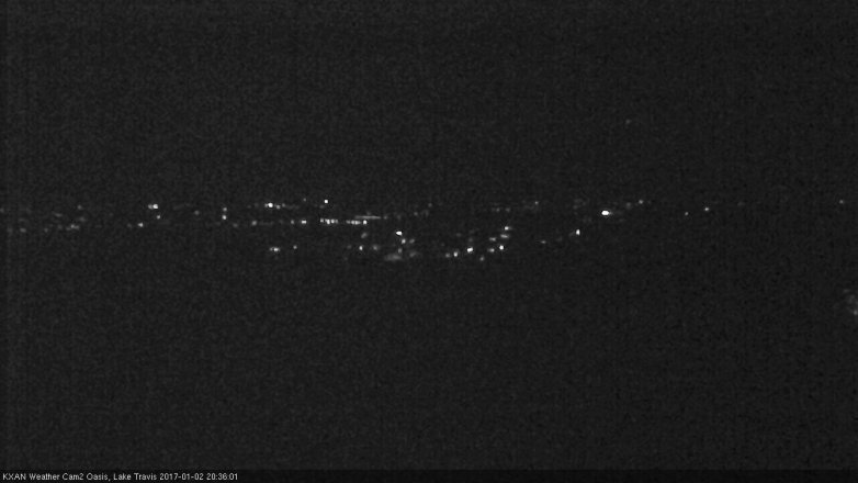 Lake Travis webcam, January 2, 2017 7:50 PM CT