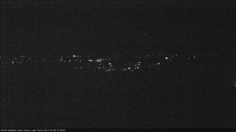 Lake Travis webcam, January 2, 2017 8:25 PM CT