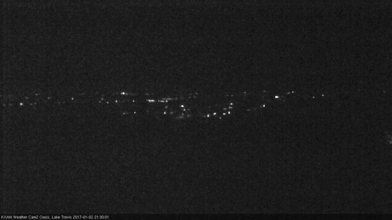 Lake Travis webcam, January 2, 2017 8:40 PM CT