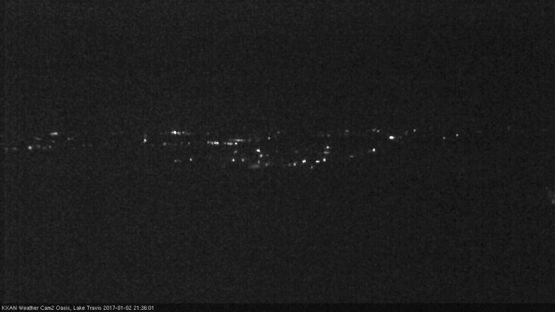 Lake Travis webcam, January 2, 2017 8:50 PM CT