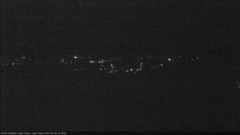 Lake Travis webcam, January 2, 2017 9:05 PM CT