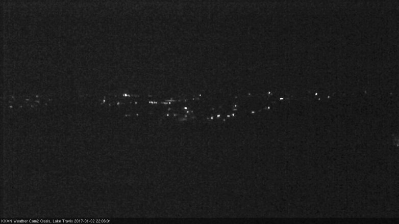 Lake Travis webcam, January 2, 2017 9:20 PM CT
