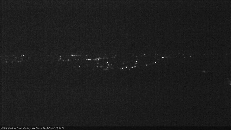 Lake Travis webcam, January 2, 2017 9:30 PM CT