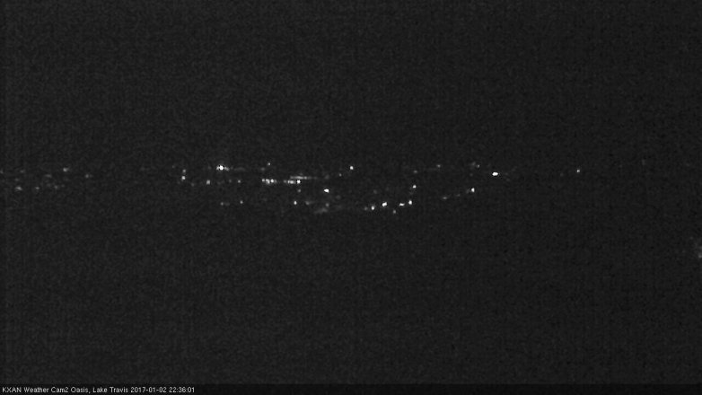 Lake Travis webcam, January 2, 2017 9:40 PM CT