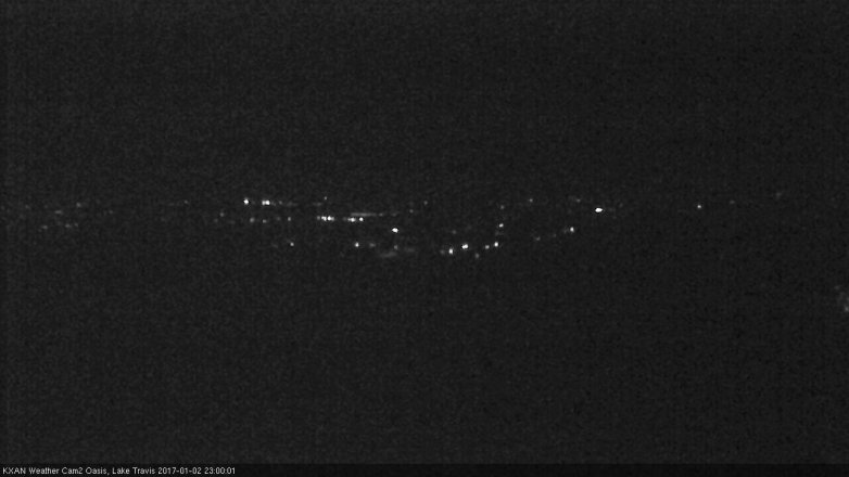 Lake Travis webcam, January 2, 2017 10:15 PM CT