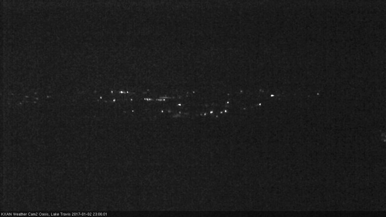 Lake Travis webcam, January 2, 2017 10:20 PM CT
