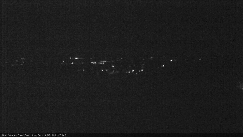 Lake Travis webcam, January 2, 2017 10:40 PM CT