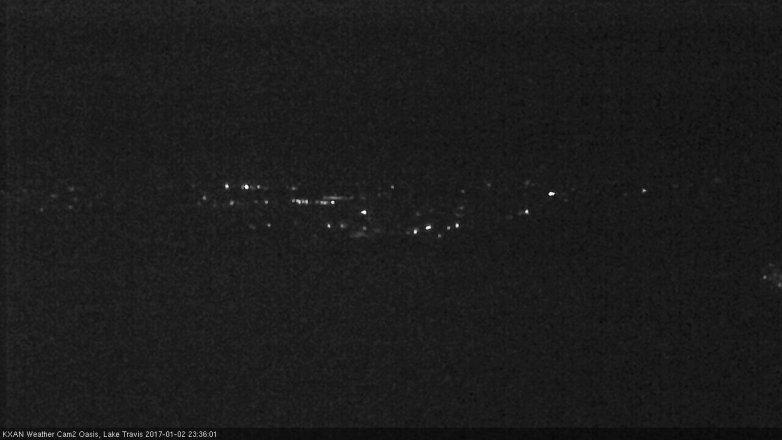 Lake Travis webcam, January 2, 2017 10:50 PM CT