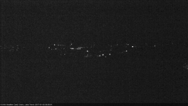 Lake Travis webcam, January 2, 2017 11:05 PM CT