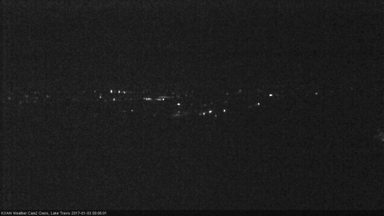 Lake Travis webcam, January 2, 2017 11:10 PM CT