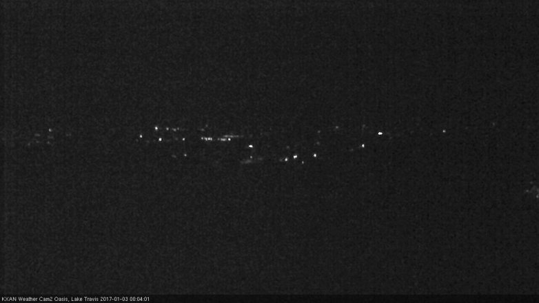 Lake Travis webcam, January 2, 2017 11:20 PM CT
