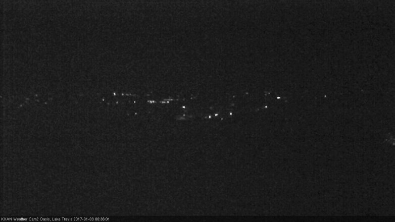 Lake Travis webcam, January 2, 2017 11:45 PM CT