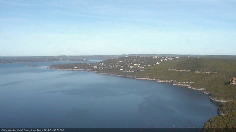 Lake Travis webcam, January 3, 2017 9:00 AM CT