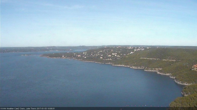 Lake Travis webcam, January 3, 2017 9:10 AM CT