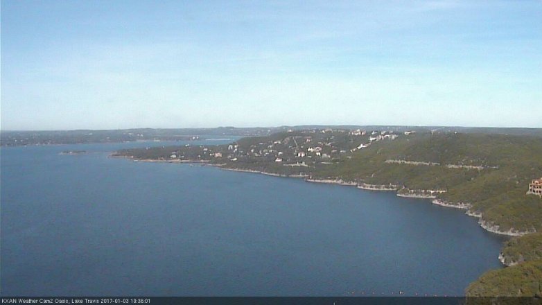 Lake Travis webcam, January 3, 2017 9:40 AM CT