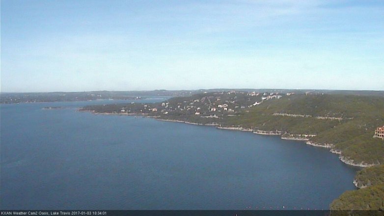 Lake Travis webcam, January 3, 2017 9:45 AM CT