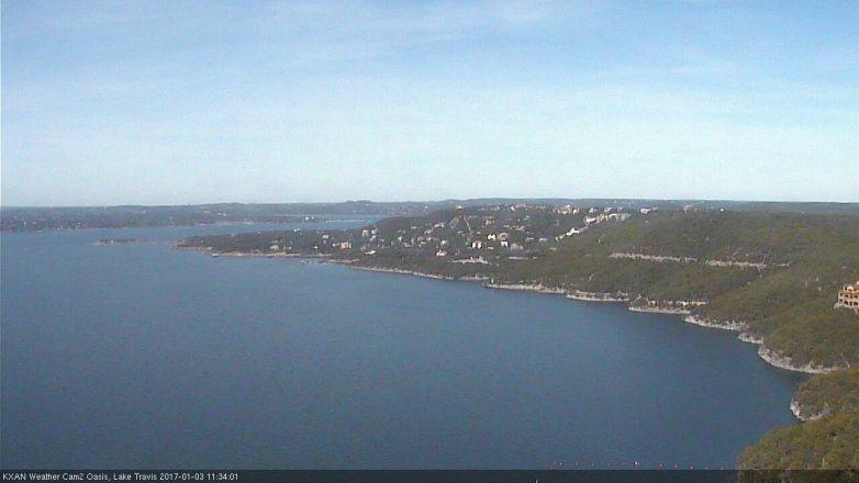 Lake Travis webcam, January 3, 2017 10:40 AM CT