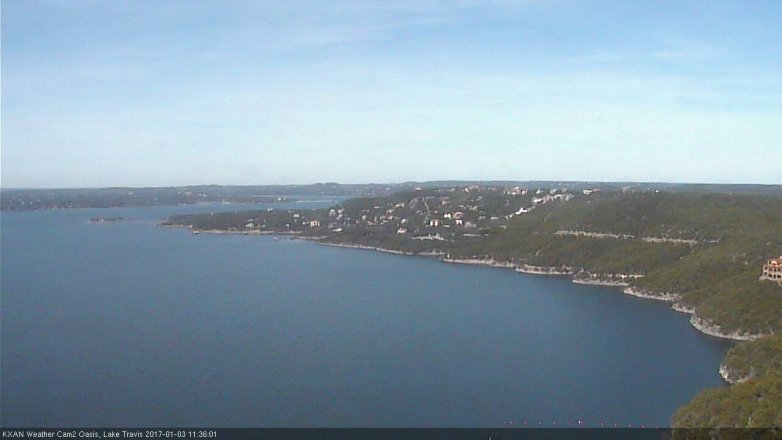 Lake Travis webcam, January 3, 2017 10:50 AM CT