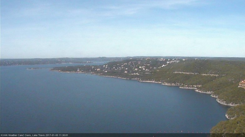 Lake Travis webcam, January 3, 2017 11:00 AM CT