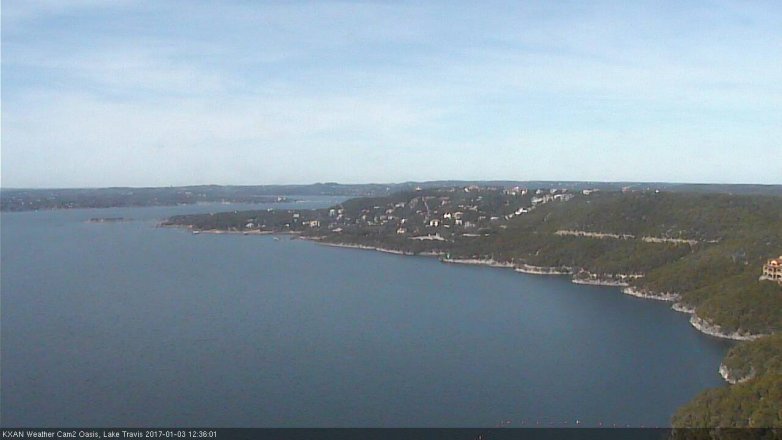 Lake Travis webcam, January 3, 2017 12:05 PM CT