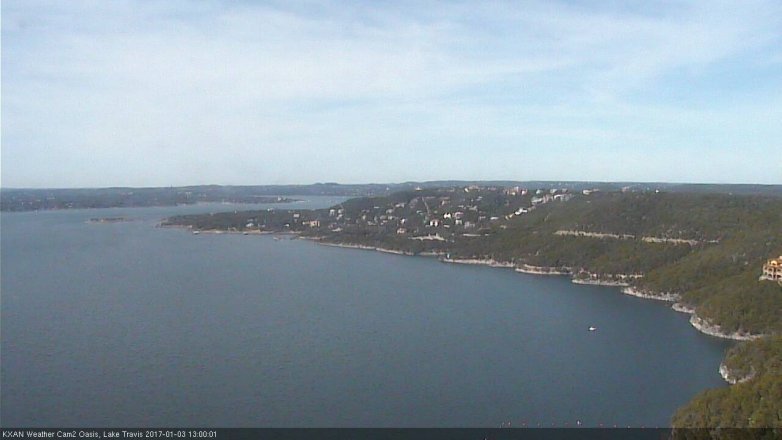 Lake Travis webcam, January 3, 2017 12:10 PM CT