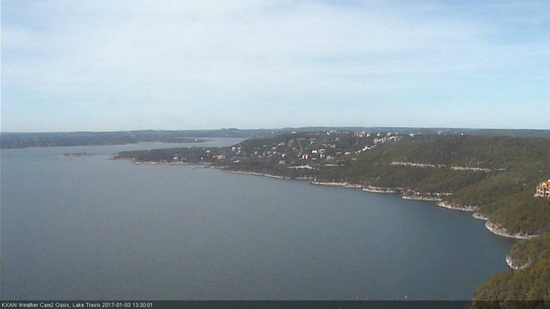 Lake Travis webcam, January 3, 2017 12:40 PM CT