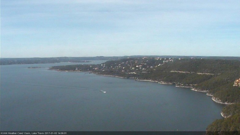 Lake Travis webcam, January 3, 2017 1:10 PM CT