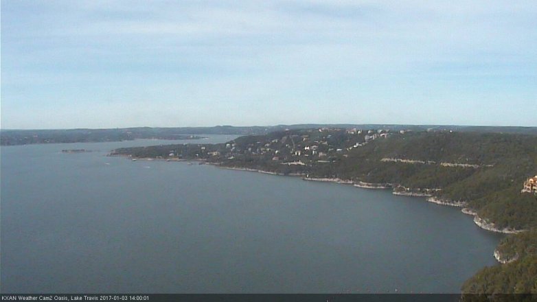 Lake Travis webcam, January 3, 2017 1:25 PM CT