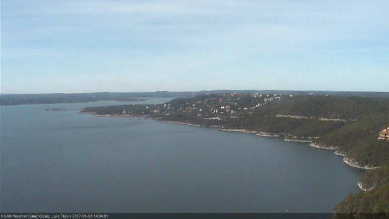 Lake Travis webcam, January 3, 2017 1:35 PM CT