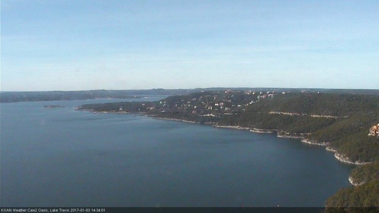 Lake Travis webcam, January 3, 2017 1:45 PM CT