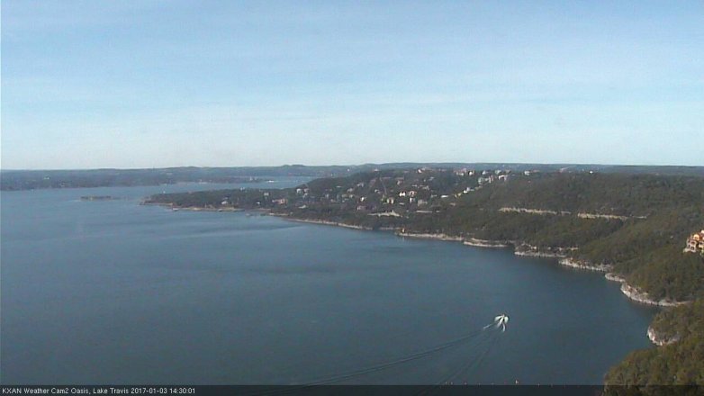 Lake Travis webcam, January 3, 2017 1:55 PM CT