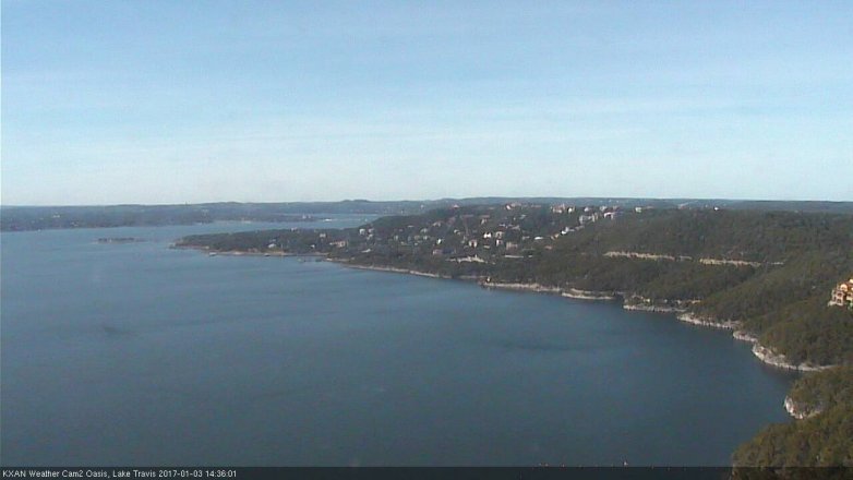 Lake Travis webcam, January 3, 2017 2:00 PM CT