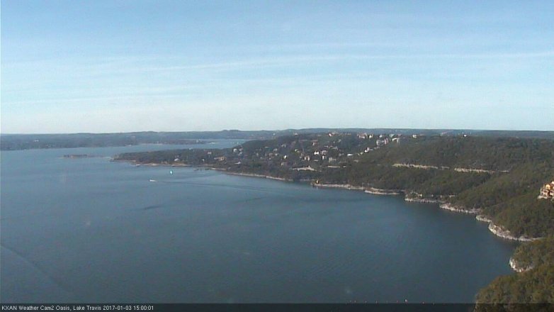 Lake Travis webcam, January 3, 2017 2:05 PM CT