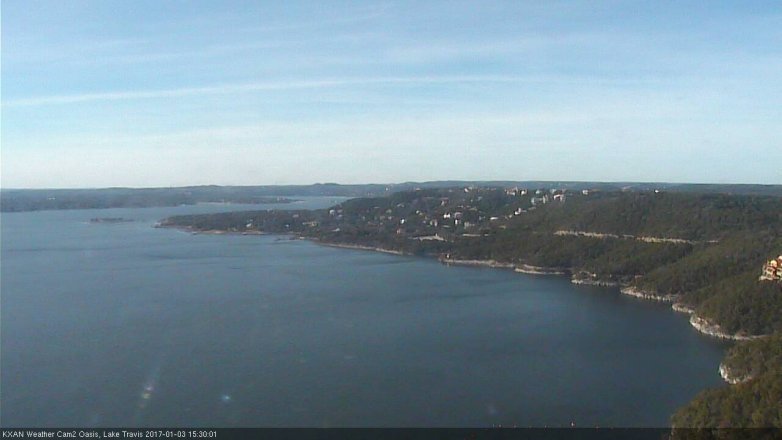 Lake Travis webcam, January 3, 2017 2:45 PM CT