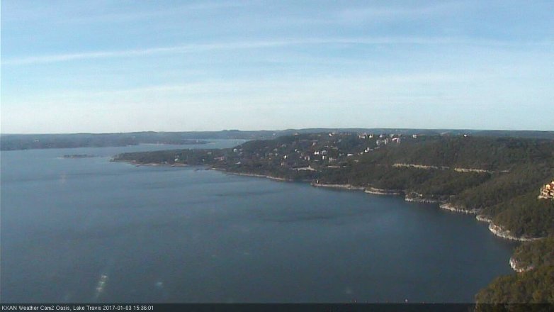 Lake Travis webcam, January 3, 2017 2:50 PM CT