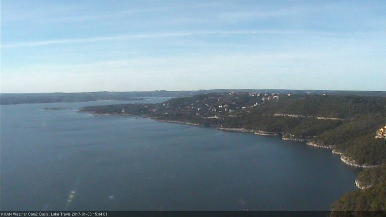 Lake Travis webcam, January 3, 2017 3:05 PM CT