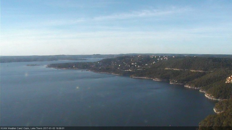 Lake Travis webcam, January 3, 2017 3:15 PM CT