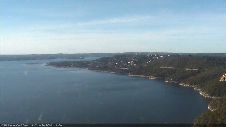 Lake Travis webcam, January 3, 2017 3:25 PM CT